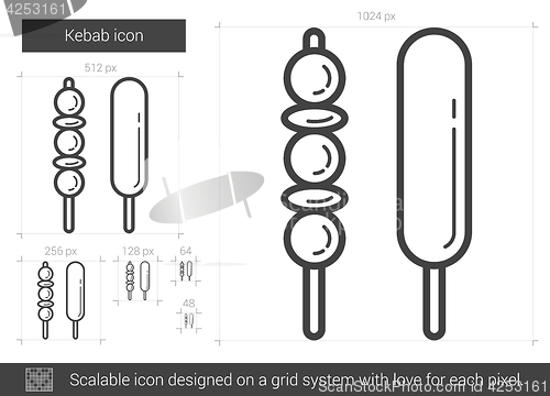 Image of Kebab line icon.