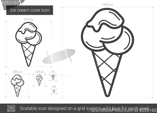 Image of Ice cream cone line icon.