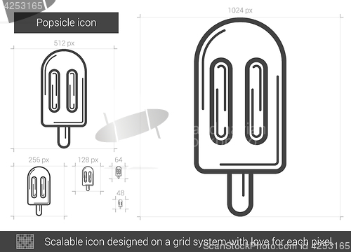 Image of Popsicle line icon.