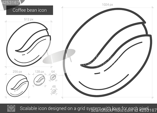 Image of Coffee bean line icon.