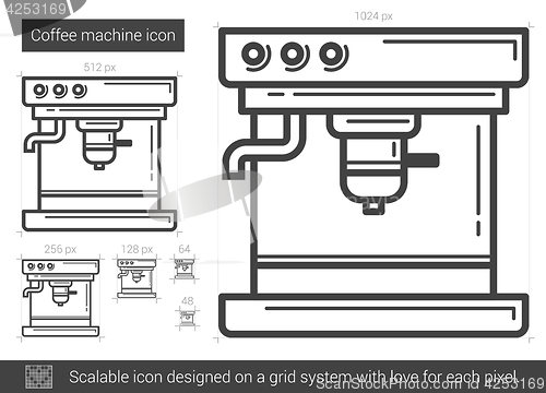 Image of Coffee machine line icon.