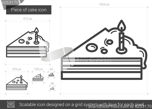 Image of Piece of cake line icon.