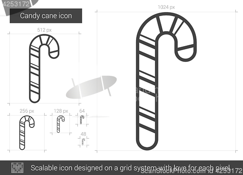 Image of Candy cane line icon.