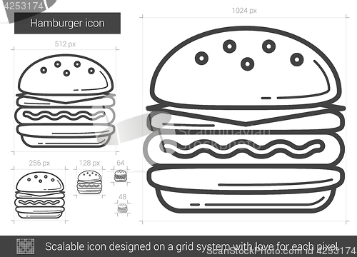 Image of Hamburger line icon.