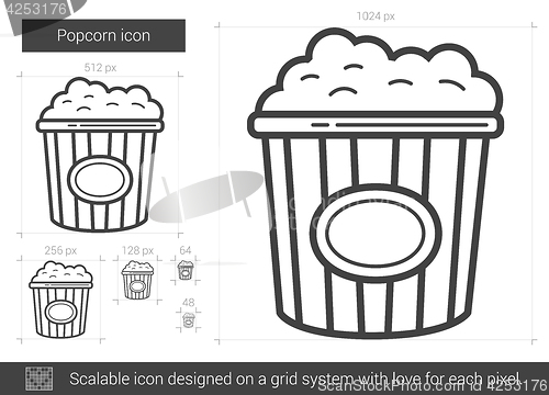 Image of Popcorn line icon.