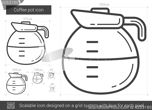 Image of Coffee pot line icon.