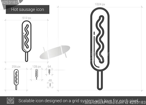 Image of Hot sausage line icon.