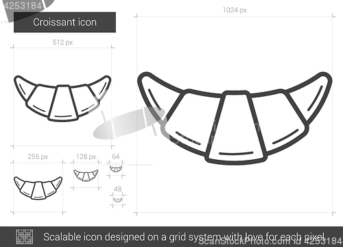 Image of Croissant line icon.