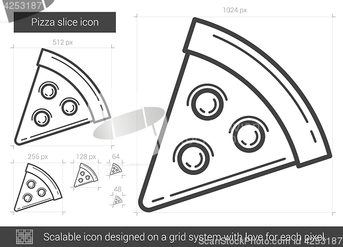 Image of Pizza slice line icon.