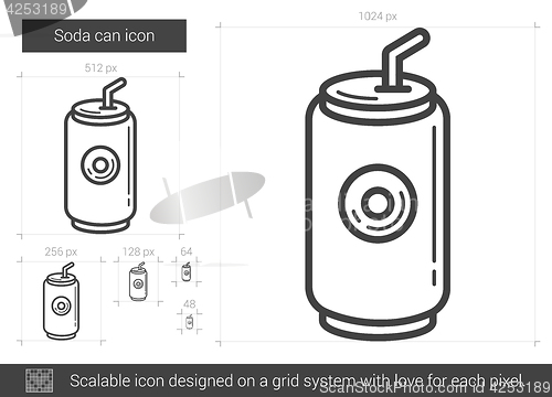 Image of Soda can line icon.