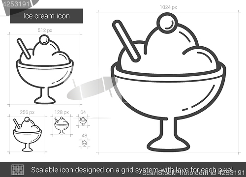 Image of Ice cream line icon.