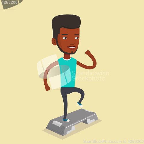 Image of Man exercising on steeper vector illustration.