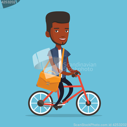 Image of Man riding bicycle vector illustration.