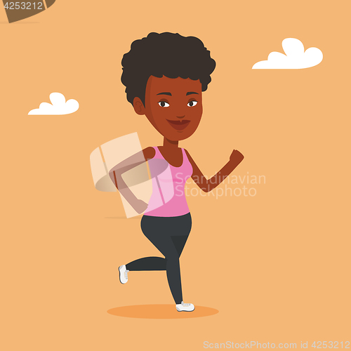 Image of Young woman running vector illustration.