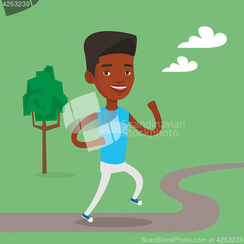 Image of Young man running vector illustration.