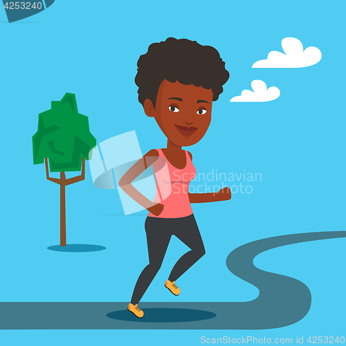 Image of Young woman running vector illustration.