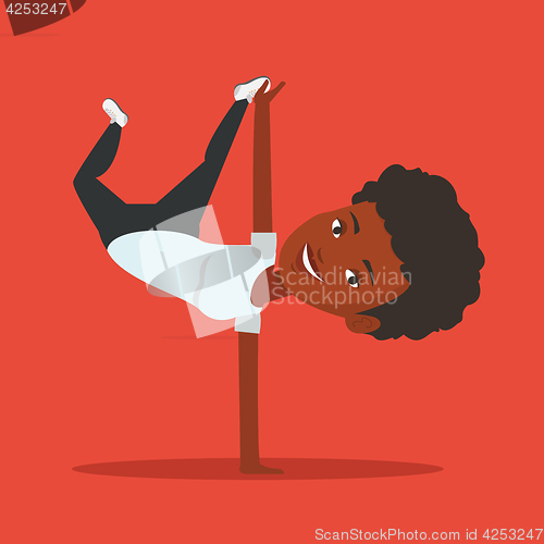 Image of Young woman breakdancing vector illustration.