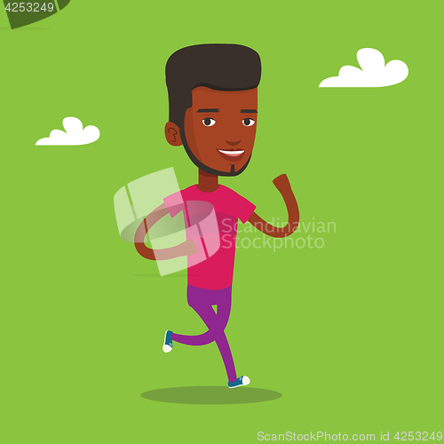 Image of Young man running vector illustration.