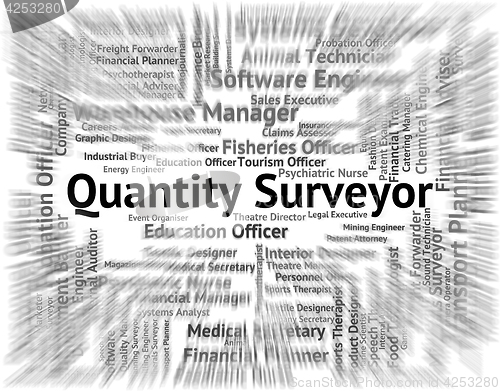 Image of Quantity Surveyor Indicates Text Word And Employment