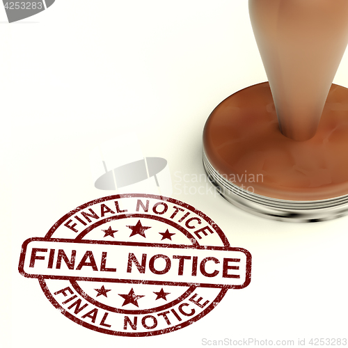 Image of Final Notice Stamp Showing Outstanding Payment Due