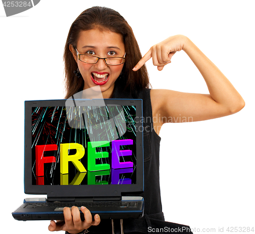 Image of Free On Computer Showing Freebies and Promotions Online