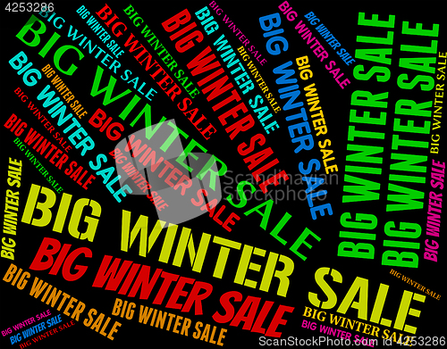 Image of Big Winter Sale Represents Cheap Promotion And Words