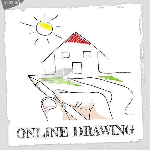 Image of Online Drawing Represents Web Site And Www