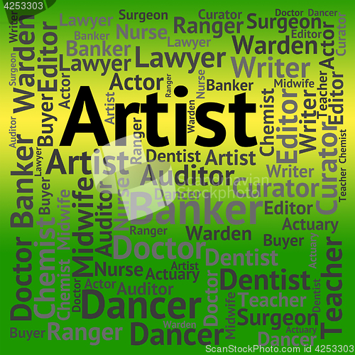 Image of Artist Job Shows Employee Occupations And Painter