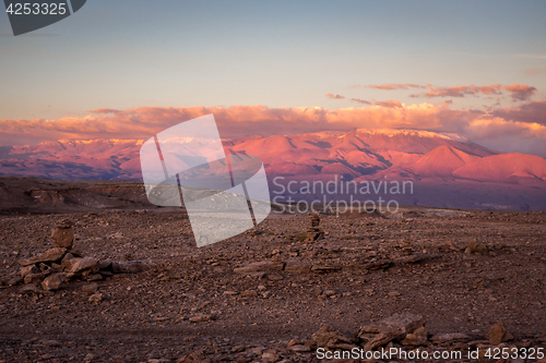 Image of Valle de la Luna at sunset in San Pedro de Atacama, Chile