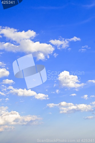 Image of Blue sky with white clouds