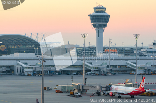 Image of Sunrise over Munich international airport