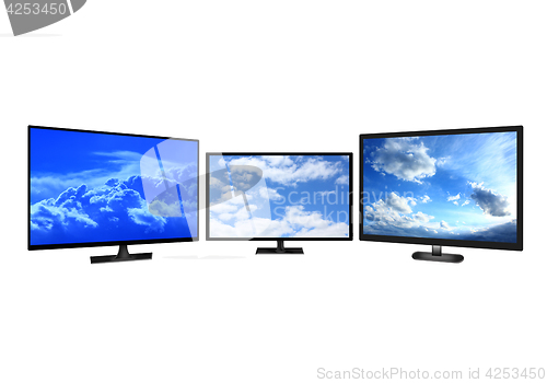 Image of television sets isolated on white background