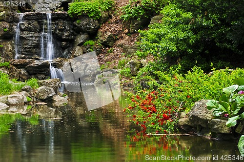 Image of Cascading waterfall and pond
