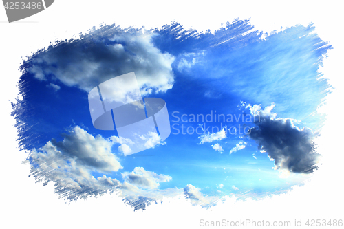 Image of beautiful summer sky in the painted frame