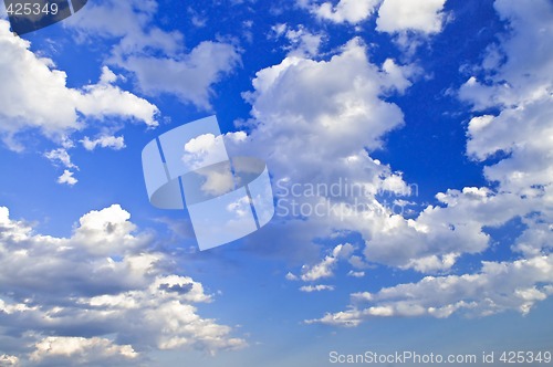 Image of Blue sky with white clouds