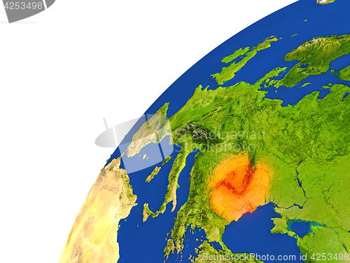 Image of Country of Romania satellite view