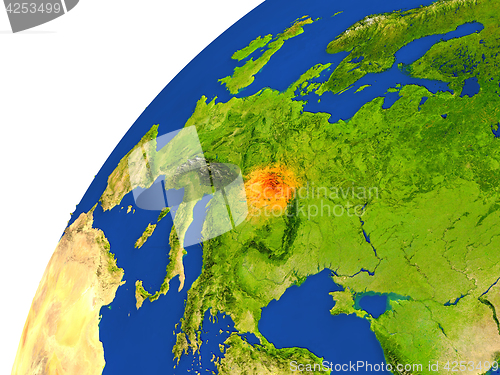 Image of Country of Slovakia satellite view