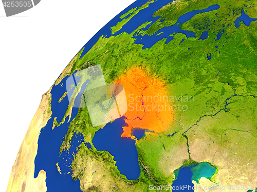 Image of Country of Ukraine satellite view