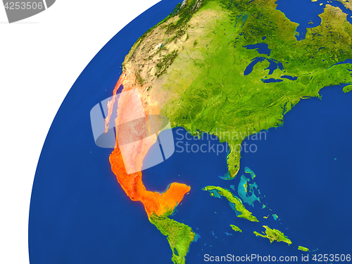 Image of Country of Mexico satellite view