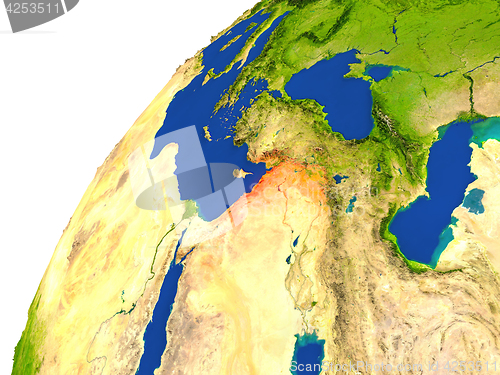 Image of Country of Syria satellite view