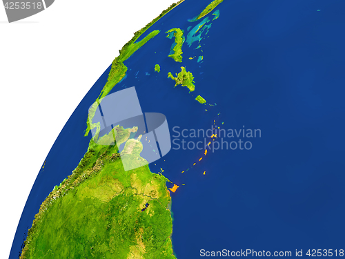 Image of Country of Caribbean satellite view