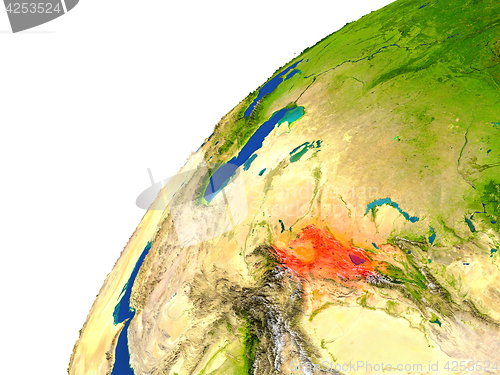 Image of Country of Kyrgyzstan satellite view