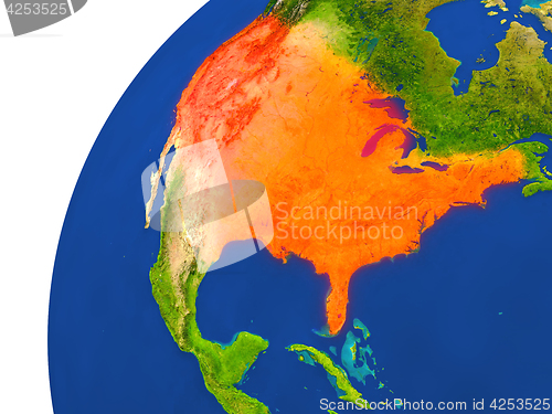 Image of Country of USA satellite view