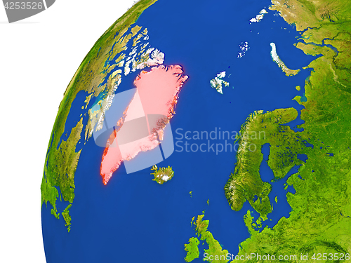 Image of Country of Greenland satellite view