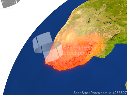 Image of Country of South Africa satellite view