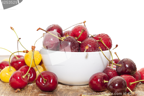 Image of maroon ripe cherries