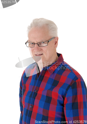 Image of Portrait of handsome man with white hair.