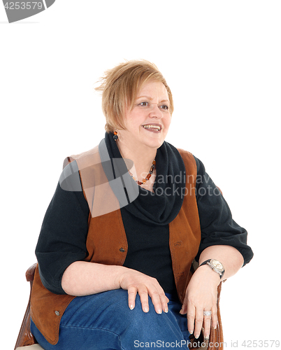 Image of Senior woman relaxing.