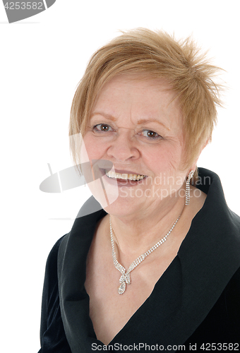 Image of Portrait of smiling senior woman.