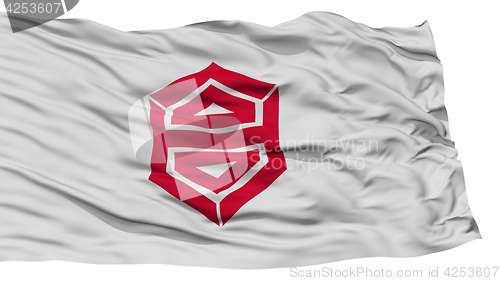 Image of Isolated Kochi Flag, Capital of Japan Prefecture, Waving on White Background